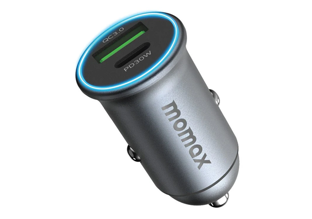 MOMAX One Plug 2 Port USB C Fast Charging Adaptor 30W Grey -1 Year Warranty