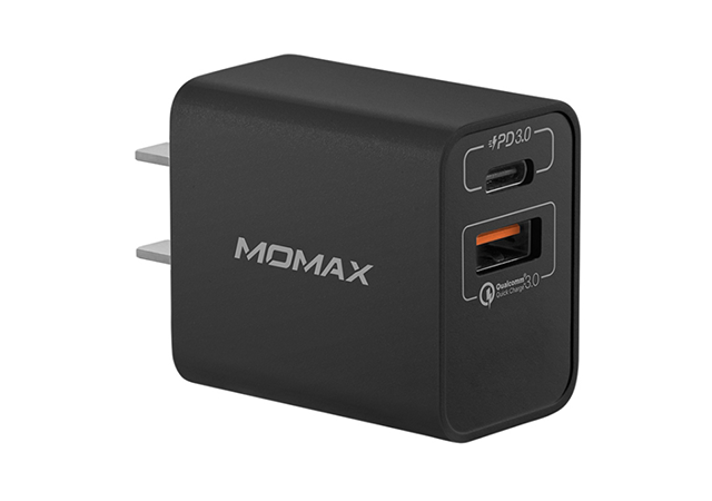 MOMAX Qc3.0 + Pd Charger Black -1 Year Warranty