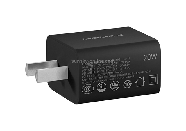 MOMAX Qc3.0 + Pd Charger Black -1 Year Warranty - Image 3