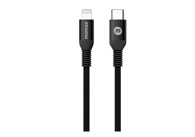 MOMAX Elite Link 1.2m Lightning to USB-C Cable Black -1 Year Warranty