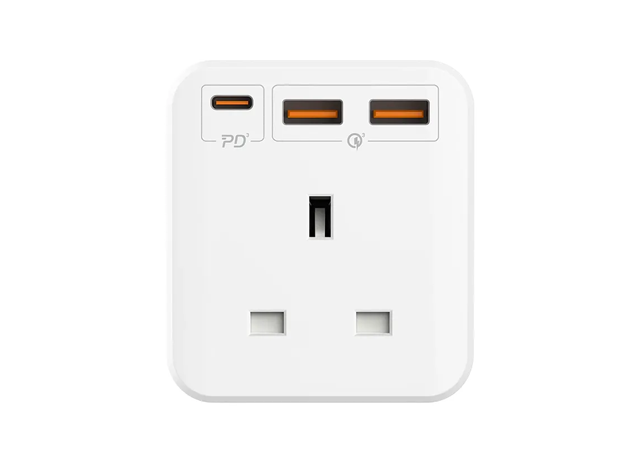 MOMAX One Plug 3 Outlet Cube Exstantion Socket With USB White -1 Year Warranty - Image 5