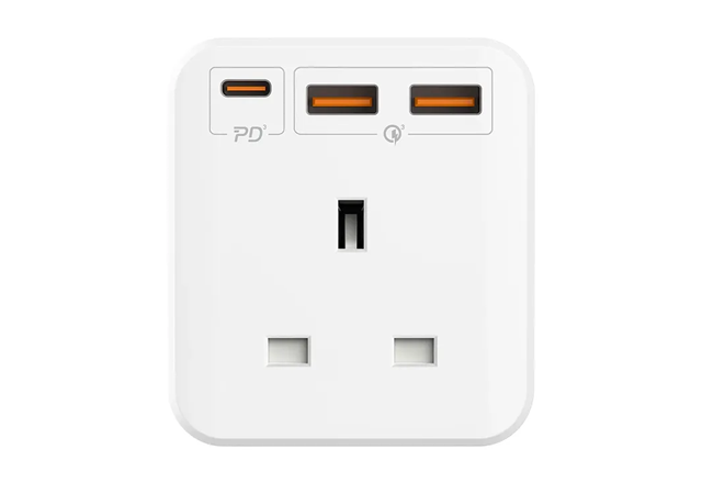 MOMAX One Plug 3 Outlet Cube Exstantion Socket With USB White -1 Year Warranty - Image 4