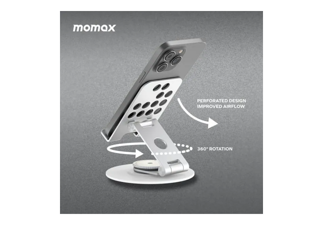 Momax Mila Rotatable Phone Stand Silver -1 Year Warranty - Image 2
