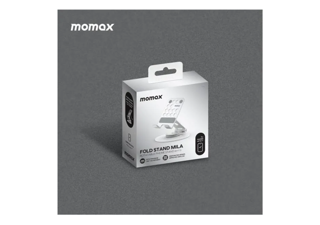 Momax Mila Rotatable Phone Stand Silver -1 Year Warranty - Image 4