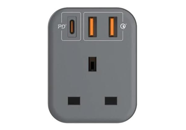 MOMAX One Plug 1 Outlet Exstantion Socket With USB Grey -1 Year Warranty - Image 4