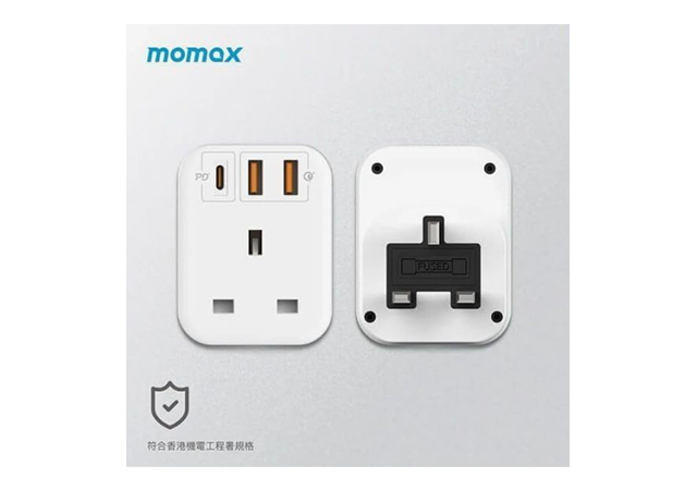 MOMAX One Plug 1 Outlet Exstantion Socket With USB Grey -1 Year Warranty - Image 5