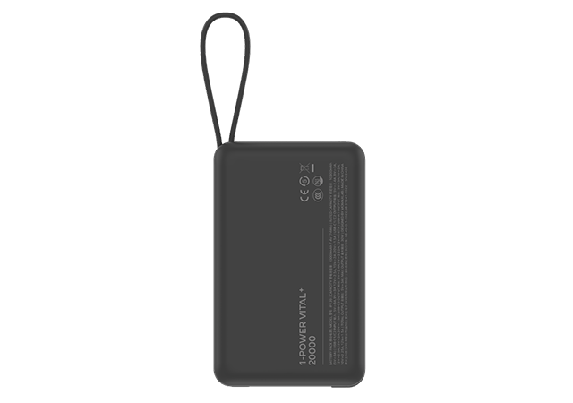 MOMAX 1-Power Vital+ Power Bank 20000MAH With Dual Built-In USB-C Cable IP139D Black-1 Year Warranty - Image 3
