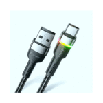 ESSAGER Type-C to Type-C + Lightning Braided 65W Cable, 1M Black, WL0G-P-1 Year Warranty | EXCTTL-WL0G-P