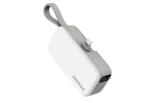MOMAX 1-Power Mini 5000mAh 3IN1 Power Bank With USB-C Plug White-1 Year Warranty
