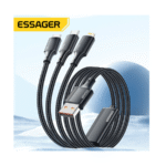 ESSAGER 3-in-1 Braided 3A Cable 1.2M Black, LS01-1 Year Warranty | EXC3T-LS01-P