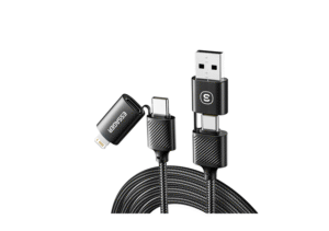 ESSAGER 4-in-1 3A 65W Cable 0.3M Black, XLB01-1 Year Warranty | EXC65-XLB01-P