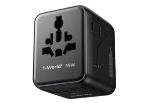 MOMAX 1-World 3-Port Mini Universal Travel Gan Charger 20W UA26D Black -1 Year Warranty