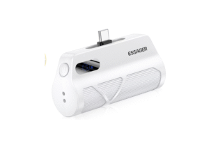 ESSAGER Capsule Mini Power Bank With Type-C & Lightning in- Built Cable, Black-TH01, 1 Year Warranty | EDY5K-TH01-Z