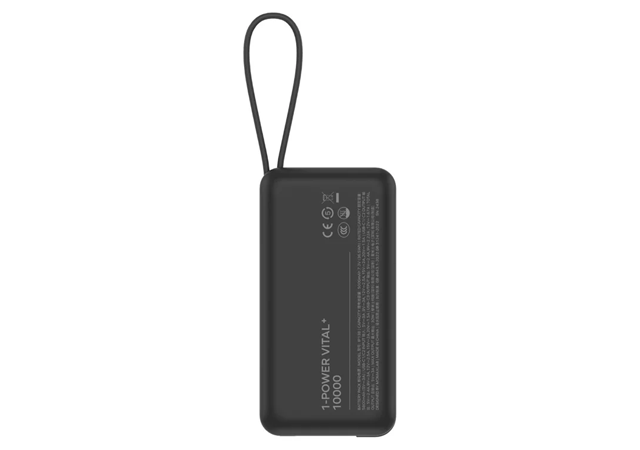 MOMAX 1-Power Vital+ Power Bank 10000MAH With Dual Built-In USB-C & Lighttning Cable Black-1 Year Warranty - Image 3