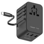 MOMAX 1-World I Dreamer PD 100W Gan 4 ports + AC Travel Adapter Black -1 Year Warranty