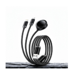 ESSAGER USB-A to Type-C + Lightning + Watch Charge Cable 1.2M Black, SY01-1 Year Warranty | EXCSB-SY01-P