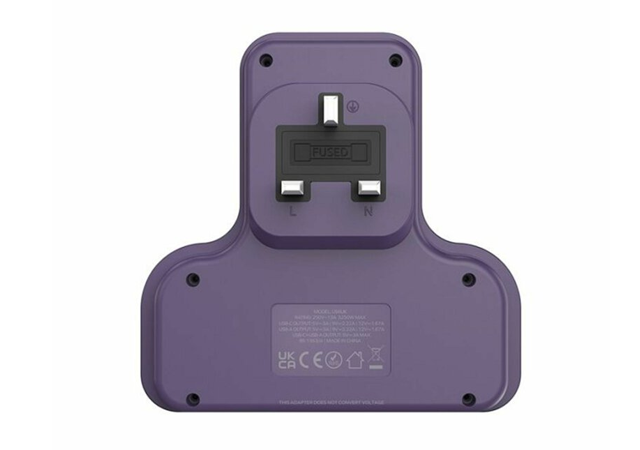 MOMAX One Plug 1 Outlet T Shaped Exstantion Socket With USB Grey -1 Year Warranty - Image 2