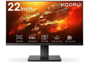 KOORUI 22-Inch Computer Monitor VA FHD 1920 x 1080 100Hz 5ms S01 (Built in Speaker)